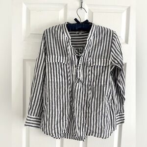 Madewell’s Lace Up Striped Blouse